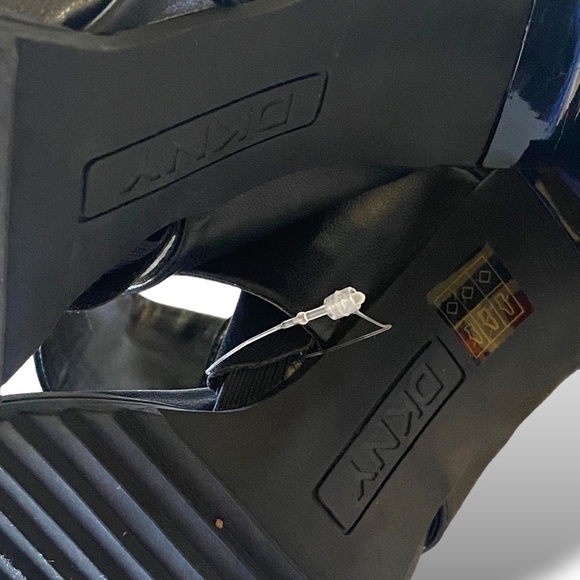 DKNY Slingback Heeled Sandals- Black-Silver Hardware NWT Size 9 Romantic…Gothic - Picture 13 of 16